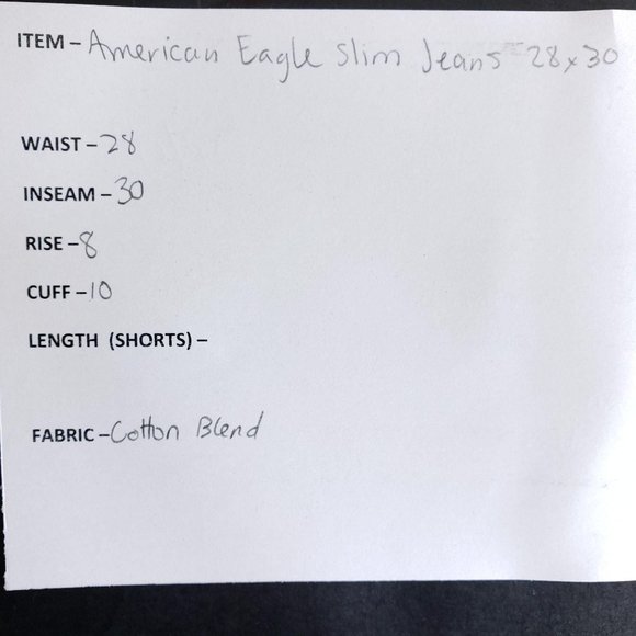 American Eagle Slim Straight Mens Jeans Size 28/30 - Picture 7 of 7